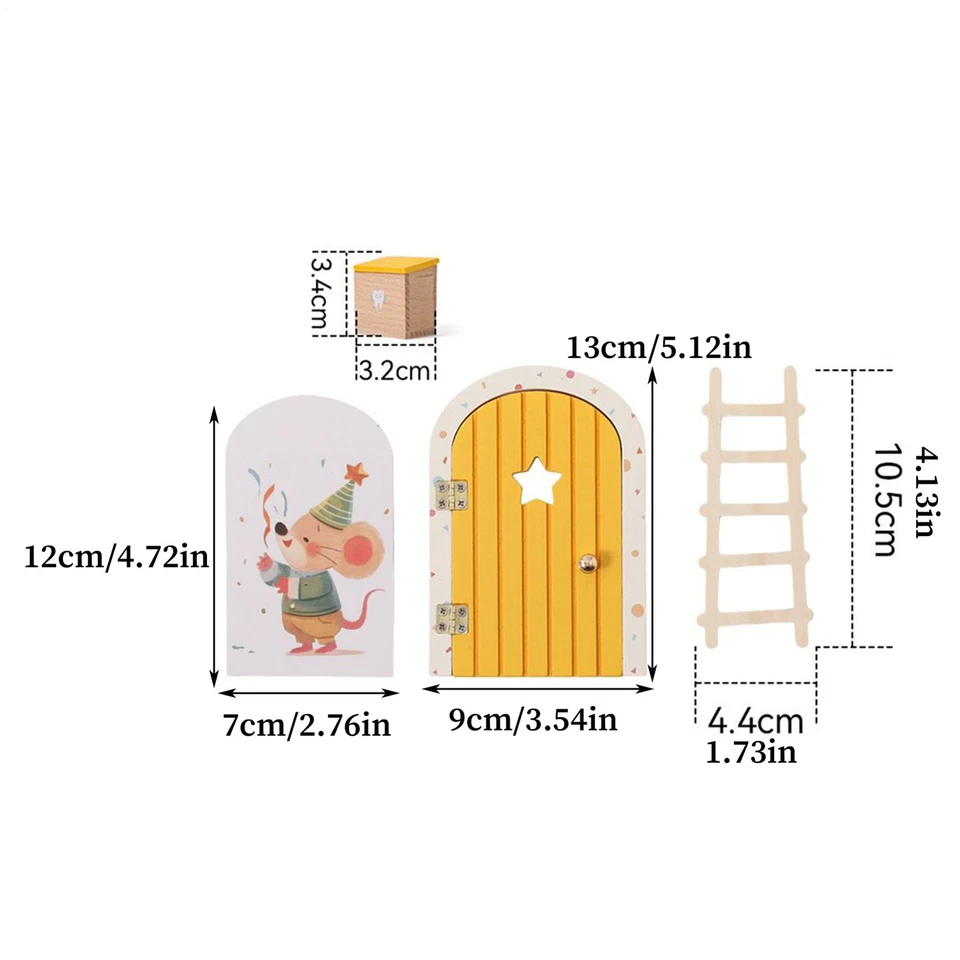 Apertura de puerta Little Magical Fairy de 3 piezas con accesorios/puerta de hadas de dientes Foto 3 de 4