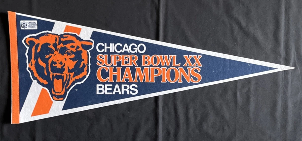 Chicago Bears Football 1985 Vintage Sports Pennants and Flags for