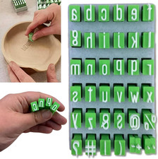 Alphabet Stamps Set for Clay - Green Lowercase Letter Plastic