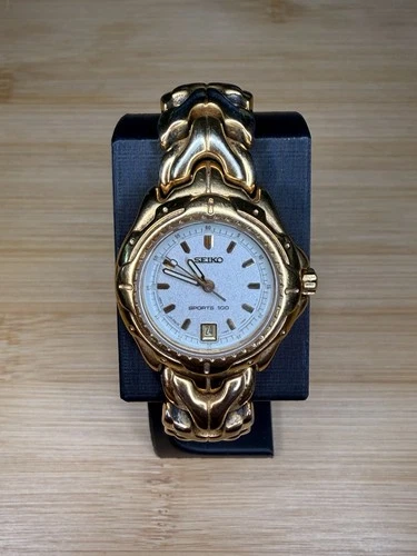 Vintage Seiko Sports 100 Women’s Watch Gold Tone 7N82-0379 A4 (Working)