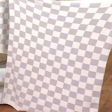 Barefoot Dreams CozyChic Checkered Blanket 45"X60" Color Malibu Mist New w Tags 