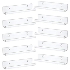 10Pcs Floating Vinyl Record Album Wall Mount Display Shelf Acrylic Clear Holder