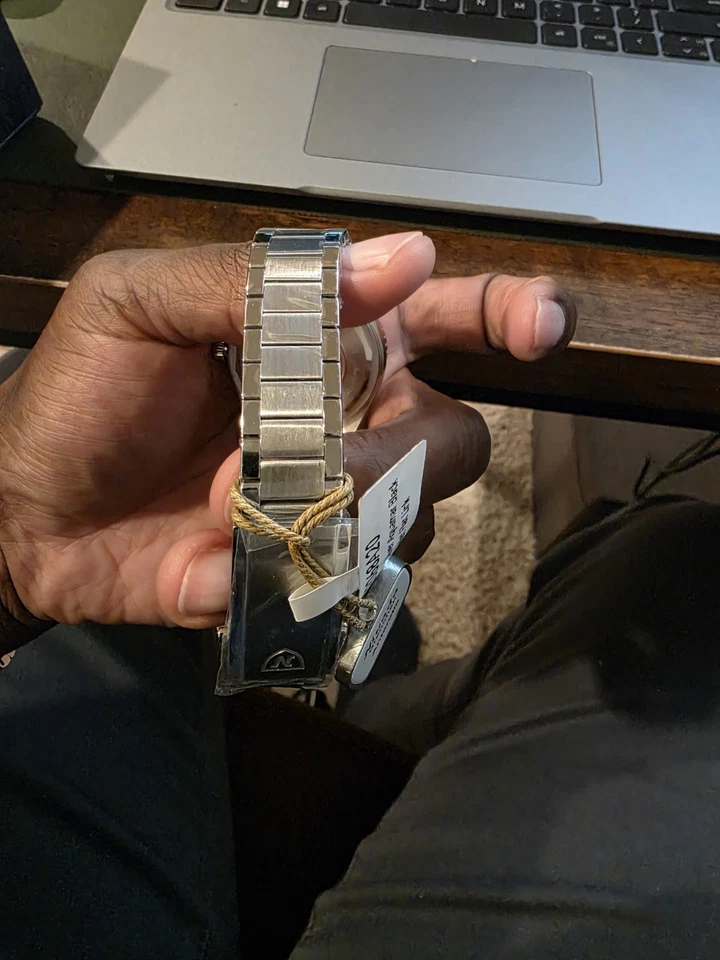 Nivada Grenchen Aquamar Black Flat Link Bracelet 32068A20 Men's 38mm Steel Watch - Image 3 of 4