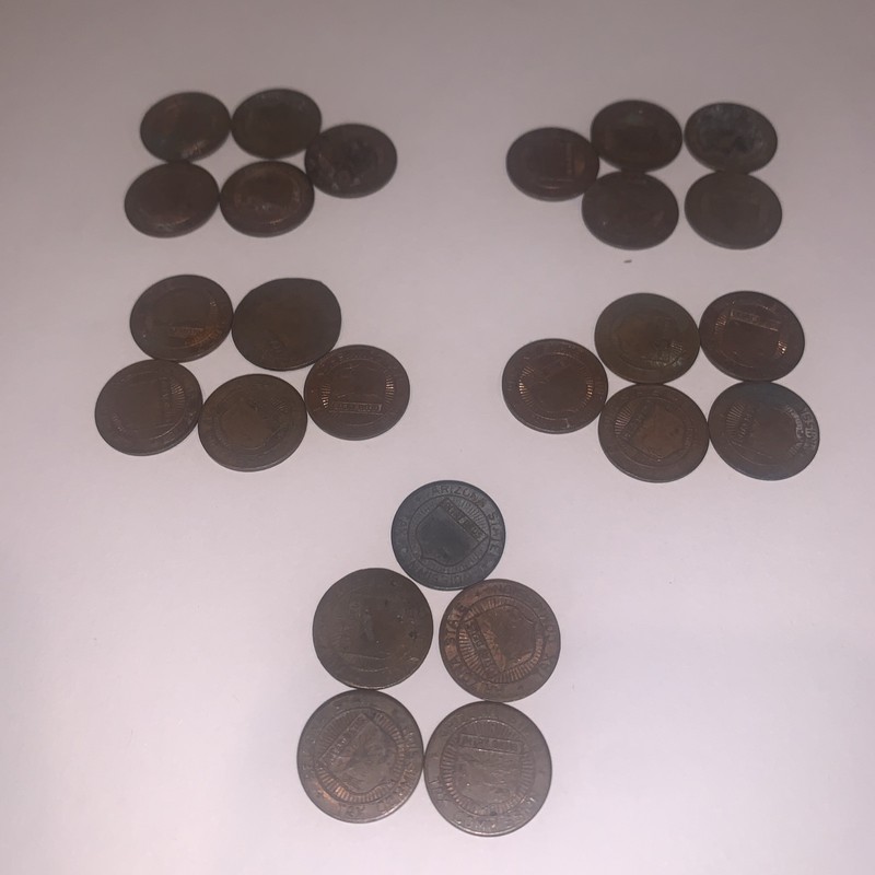 Lot Of 25 Arizona State Tax Commission Sales Tax Tokens