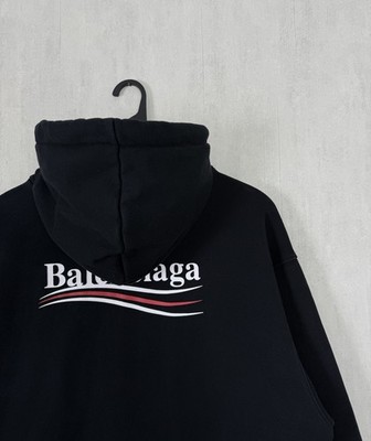 Balenciaga Political Campaign Unisex Black Oversized Hoodie Size