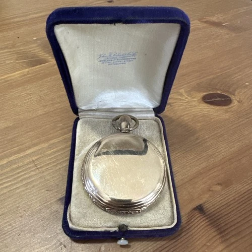 Antique Filled Gold Elgin Railroad Pocket Watch 1918 16s With Case, Runs