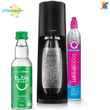 SodaStream Terra Starter Kit Black CO2 Bubly Drop Eco Soda Maker Cordless