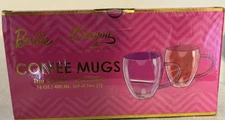 Dragon Glassware x Barbie Coffee Mugs 16oz Set of 2 Barbie Dreamhouse Collection