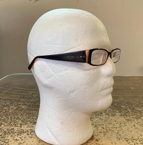 Prada Glasses VPR10F 51-16 2bx-101 135 Black and Orange RX Frames Only Italy - Picture 3 of 9