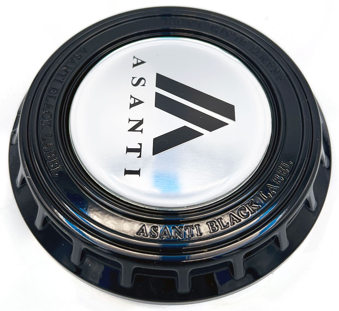 Asanti Black Label Center Cap Black Floating/Spinning 4-3/8