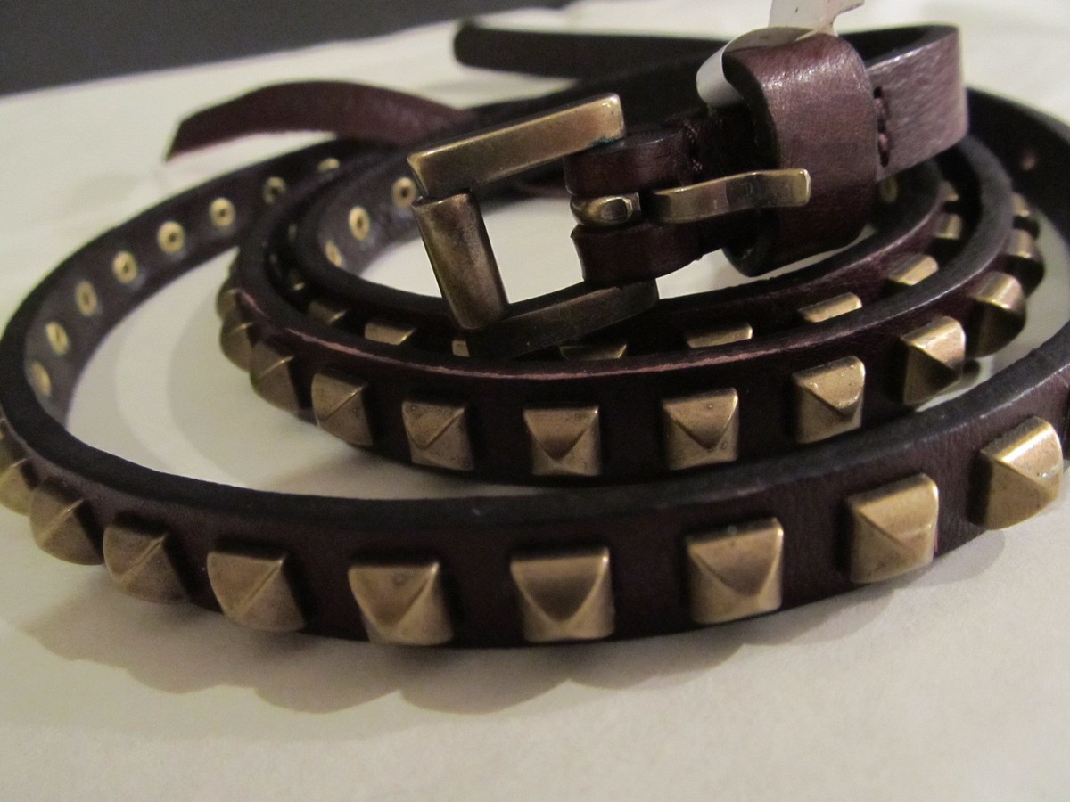 St. John Brown Leather Belt Double Buckle Wrap Belt – St. John Knits main image 2