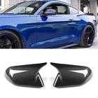 2x For 2015-2022 Ford Mustang M Horn Rearview Side Mirror Cover Cap Carbon Fiber
