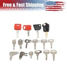 16 Heavy Construction Equipment Ignition Key Set for JCB Cat Deere Komatsu Case