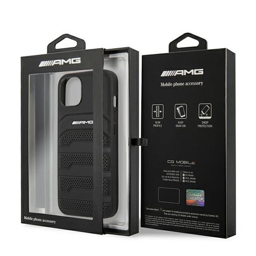 Mobile phone case iPhone 14 Mercedes AMG real leather logo black - Picture 7 of 7