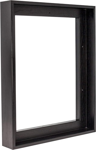 Elegante cornice galleggiante in tela 8x8 colore nero - perfetta esposizione per arte da parete - Foto 5 di 9