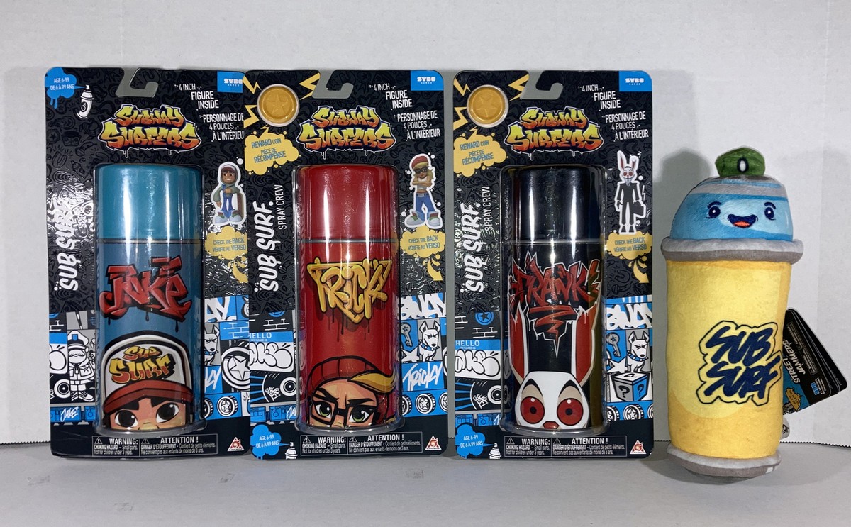SUBWAY SURFERS JAKE FRANK TRICKY 4” FIGURE INSIDE THE CAN + Plush