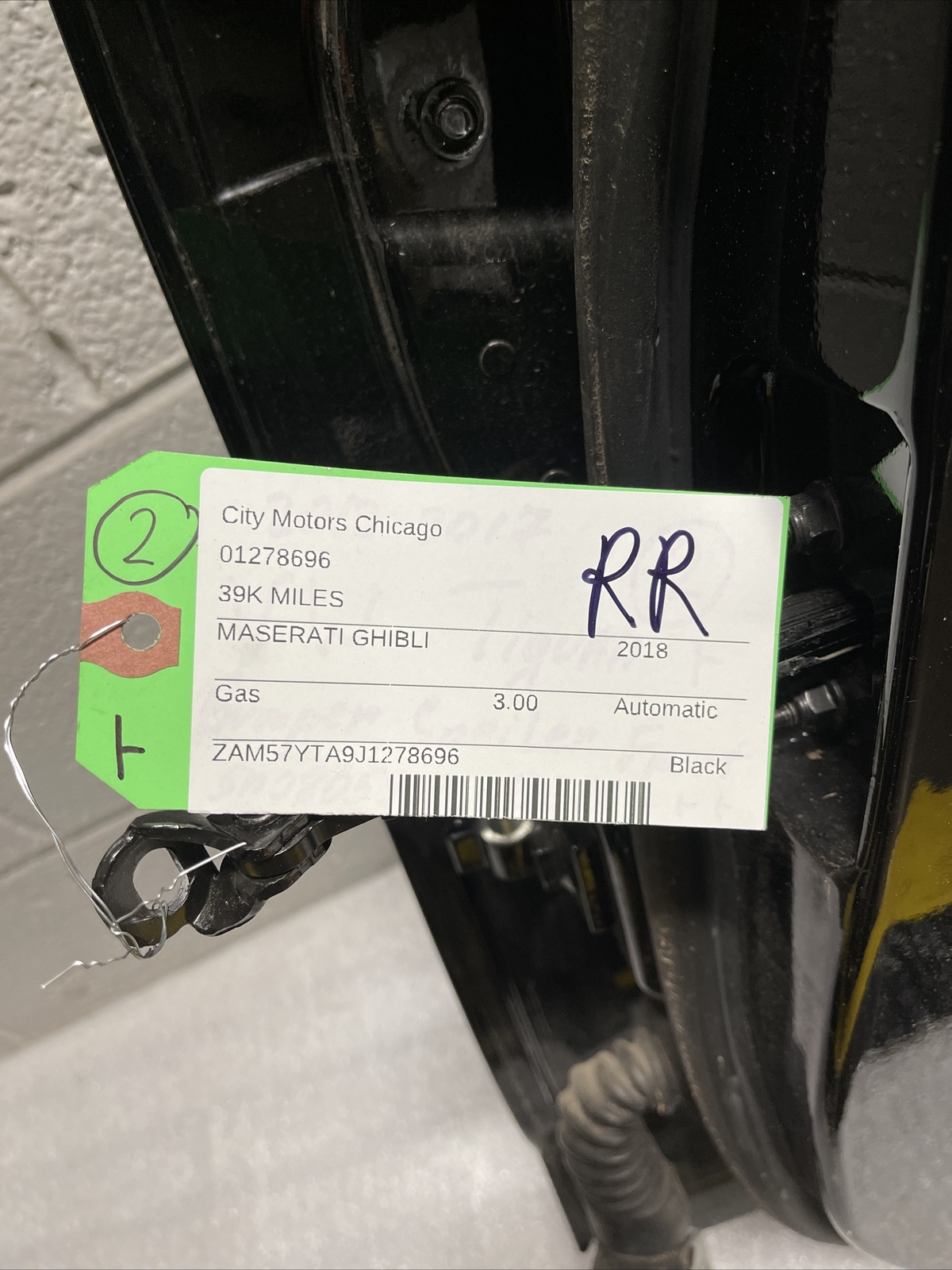 2014-2023 Maserati Ghibli Rear Right Door Shell Assembly Black OEM *NOTE*