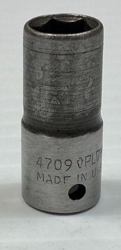 Vintage PLOMB TOOLS 4709 - 9/32" Shallow Socket 1/4” Drive 6 Point USA PLVMB - Picture 2 of 13