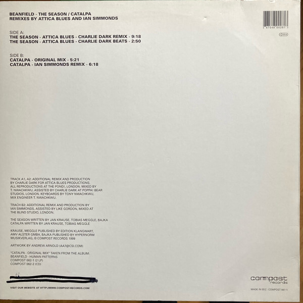 Beanfield The Season / Catalpa UK 12" Vinyl 2000 Compost eBay