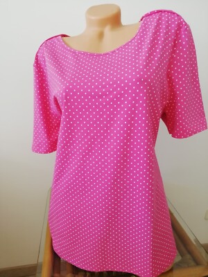 Gr. 48 Damen Shirt von Compass weiße Punkte pink - 30% Rabatt