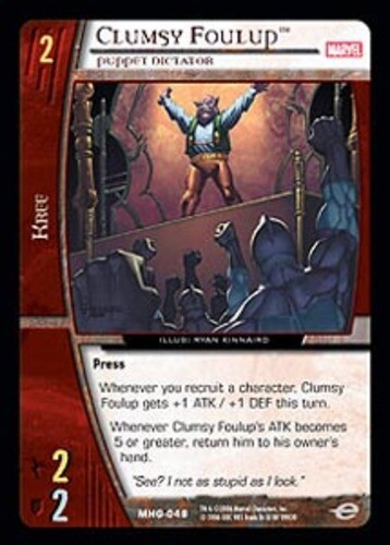 VS System: Clumsy Foulup, Puppet Dictator - Foil [Played] Marvel ...
