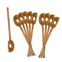10Er Set Metaltex 580606010 KochlöFfel Mit Loch 30 Cm Aus Olivenholz