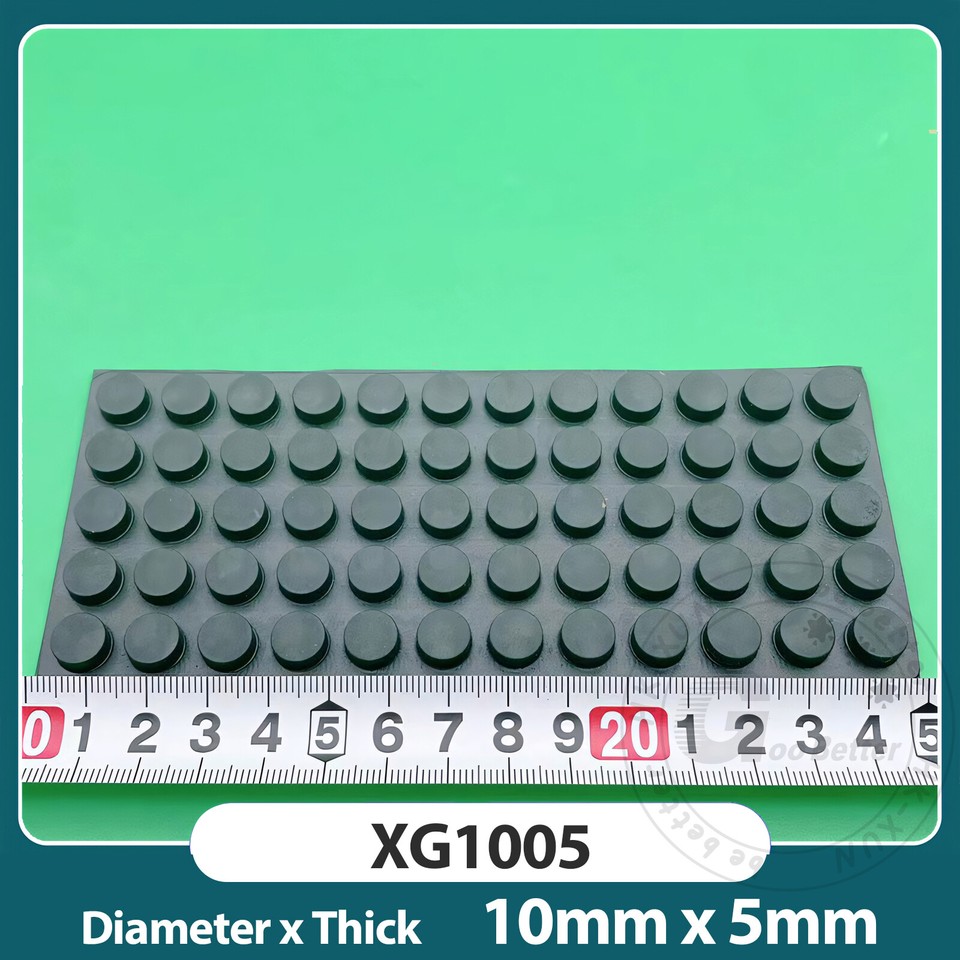 Black Round Self-Adhesive Rubber Feet (4.5mm To 179mm) - Silicone Bumpers For Electronics & Furniture