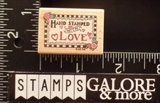 All Night Media Rubber Stamps HAND STAMPED WITH LOVE CHECKERBOARD STAMPED ME 672