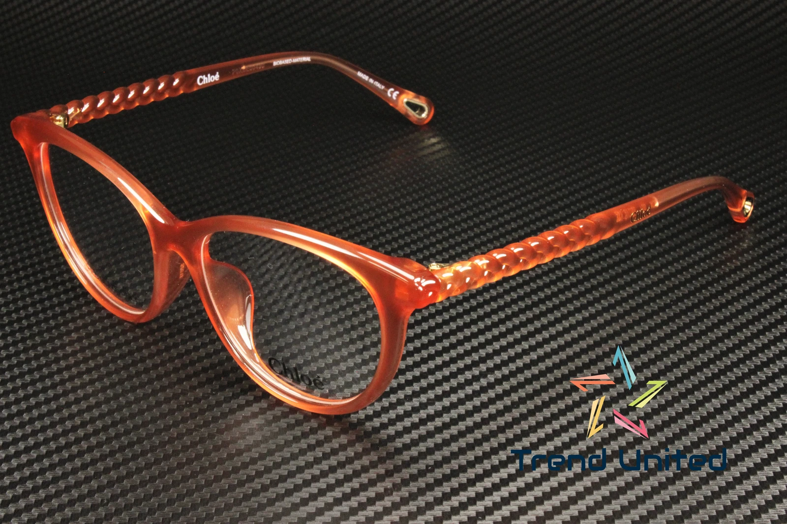 CHLOE CH0005OA 001 Cat Eye Pink Shiny Demo Lens 52 mm Women's Eyeglasses