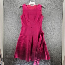 Calvin Klein CK Dress Suit Women's Size 4 Pink  Sleeveless Lined Dress w Belt