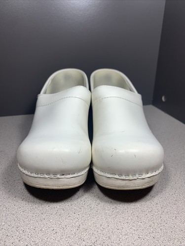 Dansko Women’s White Leather Slip On Clogs Nursing Comfort Shoes Sz 40 US 9.5/10 - 第 2/17 張圖片