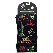 Southwestern Neon Images Socks Wild Habitat Ultra Bamboo Sublimation Size XLARGE