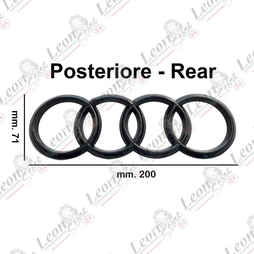 Wappen Logo Ringe für Audi vorne und/oder hinten schwarz glänzend Fries Emblem - Bild 17 von 17