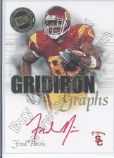 fred davis rc rookie draft auto autograph usc trojans red ink sp college 2008