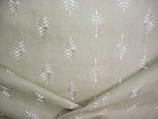 7Y Kravet Couture 33914 White Pine Soft Sage Embroidered Linen Upholstery Fabric