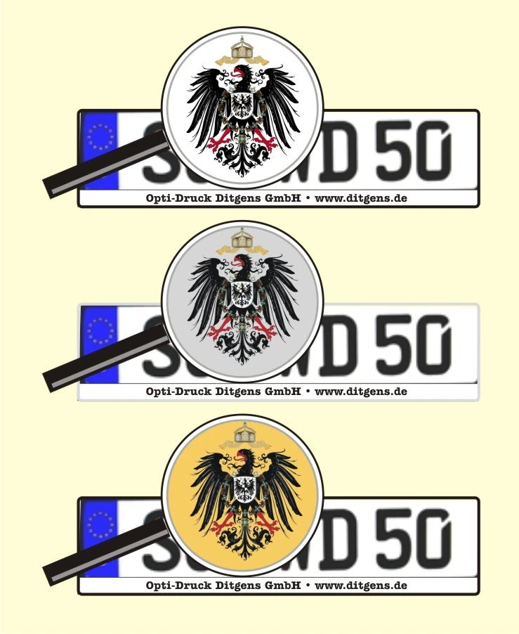 DITGENS 4 x Reichsadler Nummernschild Aufkleber Deutschland AU Ersatz Plakette Nr. 2601