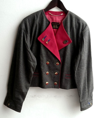 Ladies' traditional Janker jacket grey pink size 42 by Julius Lang