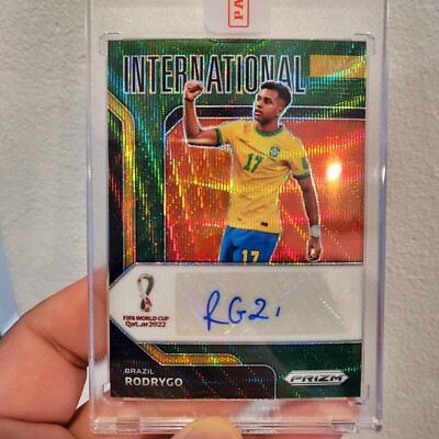 Rodrygo Auto 2022 Panini Prizm World Cup International Ink Green