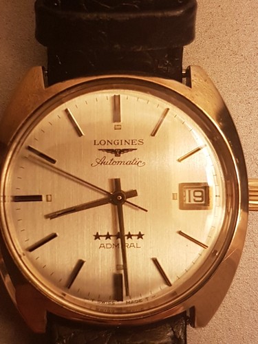 longines solid 9ct gold admiral mans automatic watch