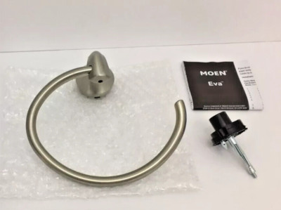 Moen Eva YB2886BN Bathroom Single Post Hand Towel Ring Brushed Nickel
