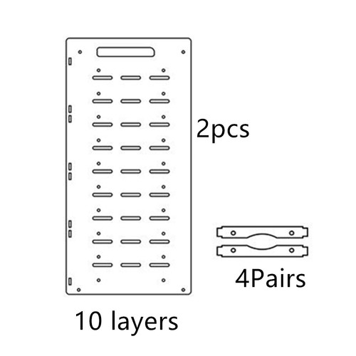 4-10 Layer Disk Test Bench Case Bracket DIY Hard Drive 3.5" HDD Enclosure Shelf - Afbeelding 11 van 11