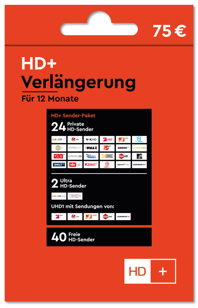 Thumbnail - Hd+ Plus Verlängerung 12 Monate Für Alle Karten Hd01,02,03,04,05 Per