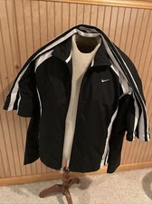 Vintage 90's Nike Windbreaker Tracksuit Women's Size L Black  White Mesh Lined