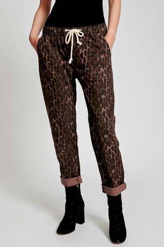 NEW OneTeaspoon OneTeaspoon WOMENS BRONZE LEOPARD SHABBIES DRAWSTRING JEANS  | eBay