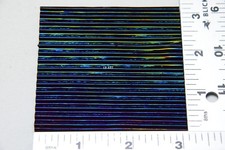 3" x 3" IRIDIZED PRIZMATIC TEXTURE ON BLACK BULLSEYE 3mm GLASS 90 COE