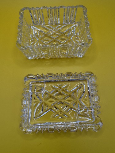 Vintage Crystal Ashtray Cigarette Case with Lid Yugoslavia - Picture 6 of 7