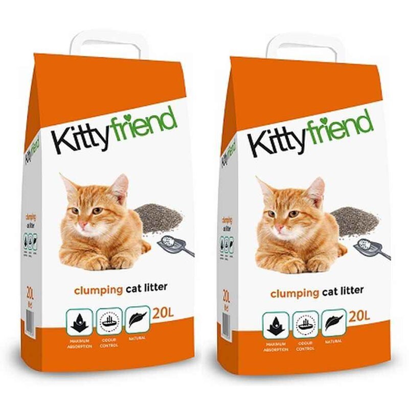 CLUMPING CAT LITTER: Sanicat Clumping Cat Litter 20L x 2
