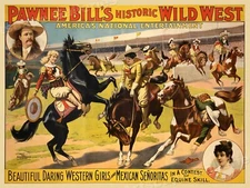 1890s Pawnee Bills Historic Wild West Show Vintage Style Poster - 24x32