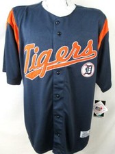 Detroit Tigers Men's Size L or XL Embroidered Button-Down Jersey C1 4682
