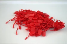 7" 200 Pcs RED Hang Tag Nylon String FLAT Lock Pin Loop Fastener Hook Ties